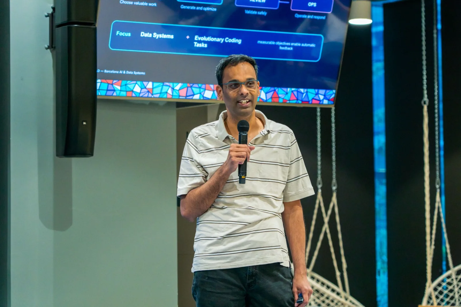 A speaker taking the floor during BAD Meetup #2