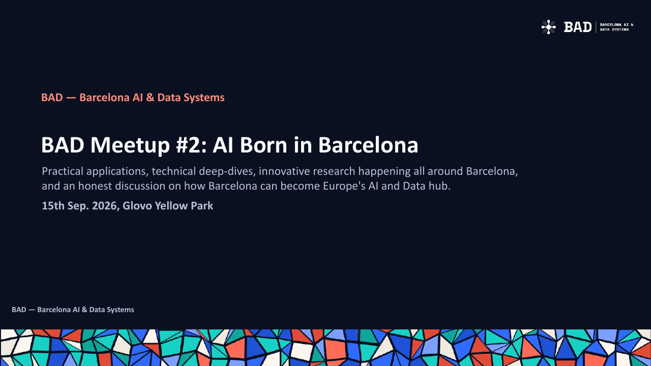 Cover of BAD Meetup #2 — AI Born in Barcelona
